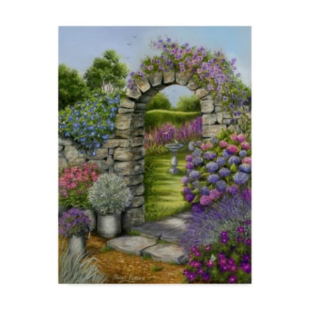 Janet Pidoux 'Cottage Garden Arch' Canvas Art,14x19